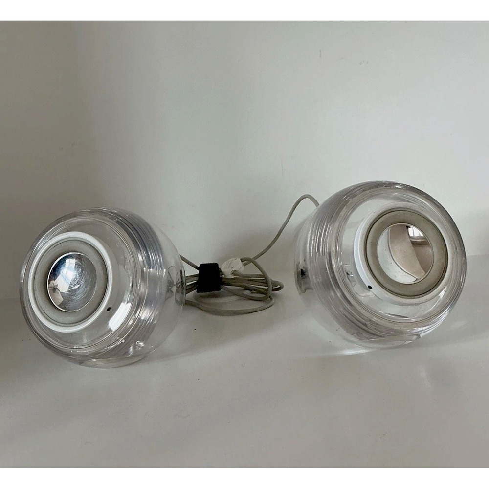 Apple Pro M6531 Clear Wired Speaker Pair Harmon Kardon Untested For iMac Vintage